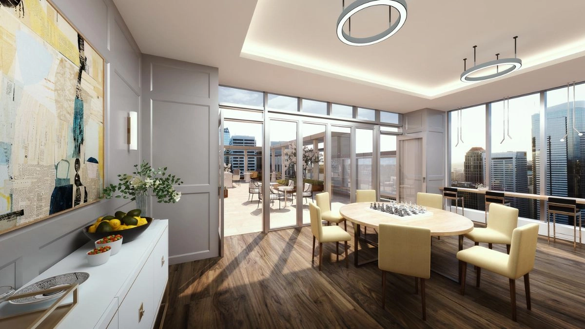 Modern condo apartment interior with private ownership and shared amenities