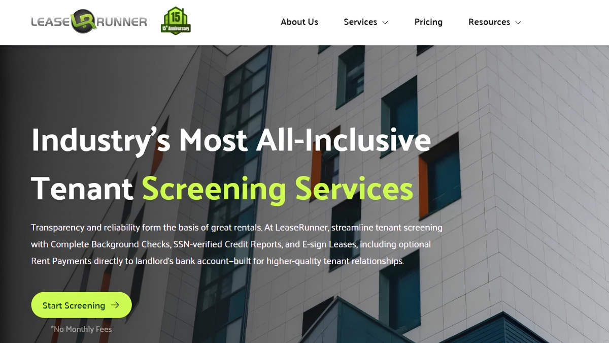 LeaseRunner tenant screening and online rental application