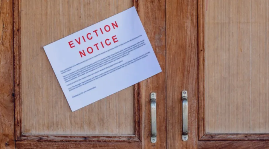 Post the eviction notice on the front door