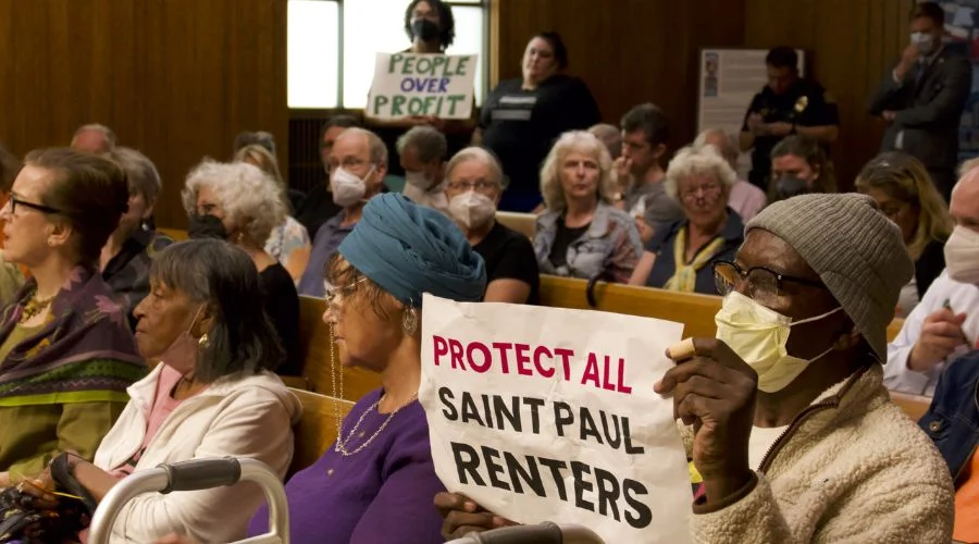 Map showing Minnesota local rent control rules 2025