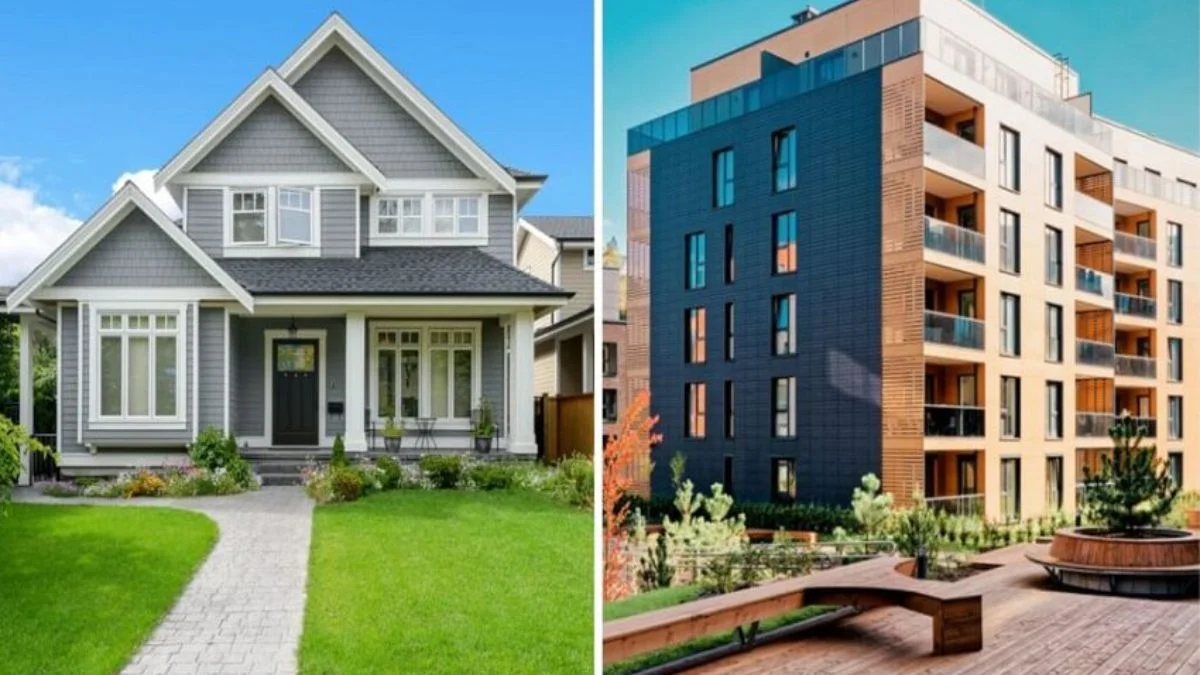 Comparison of living space, privacy, and lifestyle in houses versus apartments