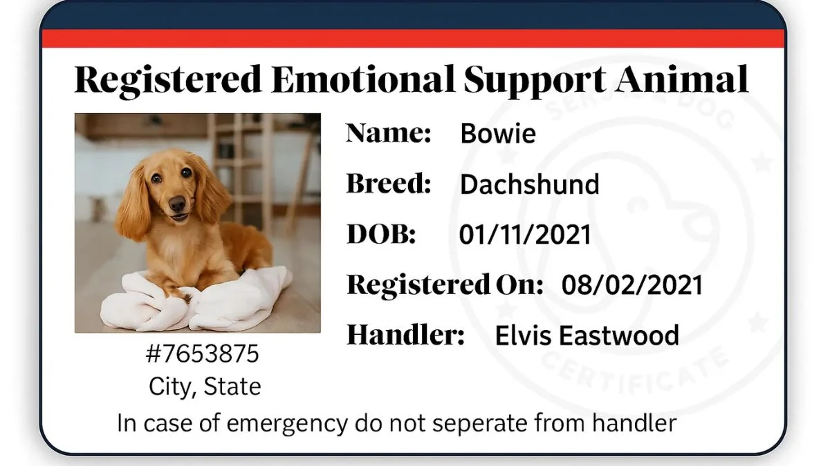 Registered Emotional Support Animal 