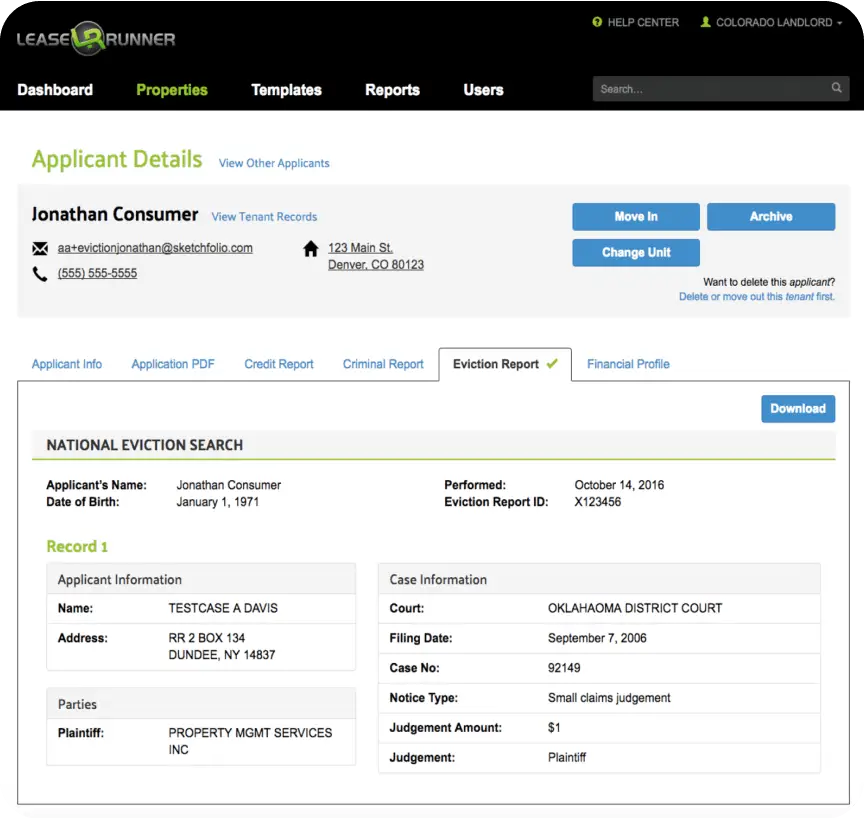 leaserunner eviction check