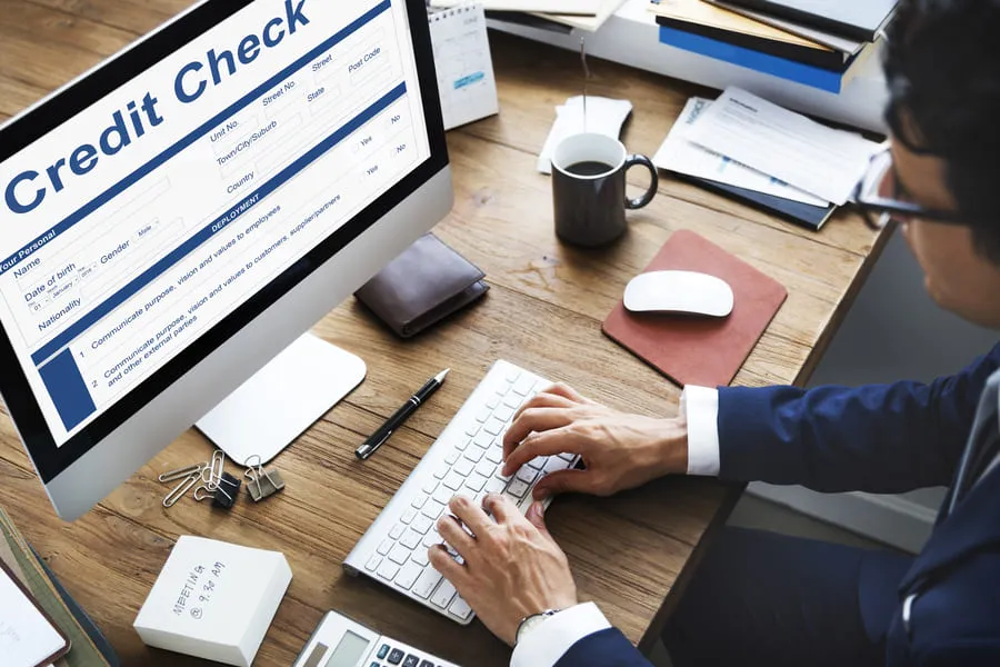 Computer screen showing a credit check form, the traditional credit score landlords compare to RS3.